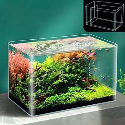 Rimless Glass Cube Fish Tank 4G 2G Betta Nano Goldfish Snail Shrimp Aquarium 