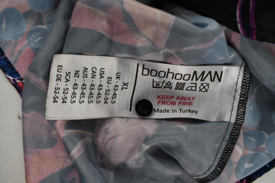 Camisa BooHoo Hombre Hombre Multicolor Estampado Floral Manga Corta Abotonada Talla XL Foto 4 de 4