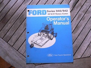 Ford Tractor 940 942 60 72 Rotary Cutter Owners Operators Manual Guide Book Ebay