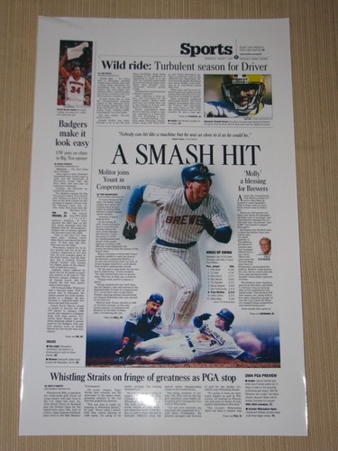 PAUL MOLITOR Brewers 01/07/04 Milwaukee Journal Newspaper Print Hall of Fame