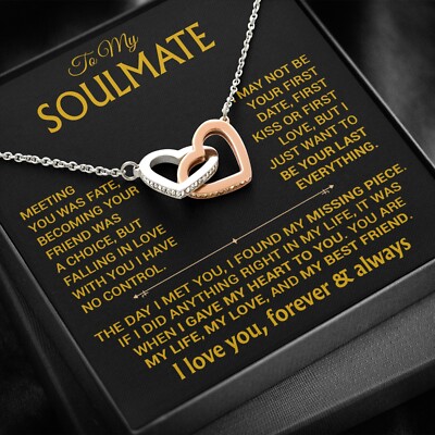 To My Soulmate Necklace, Soulmate Gift, Gift For Girlfriend, Valentines Gift