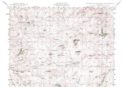 Ragged Top Mountain Quadrangle, Wyoming 1948 Topo Map USGS 15 Minute Topographic