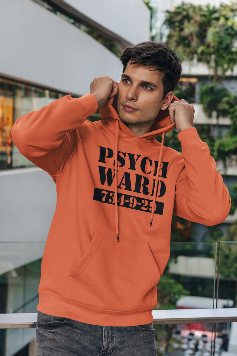 Psych Ward Hoodie S-2XL Orange Funny Printed Slogan Halloween