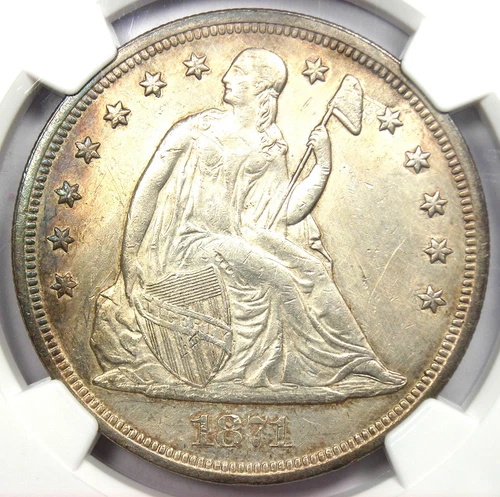 1871 Seated Liberty Silver Dollar $1 - NGC Uncirculated Detail (UNC MS) - Rare