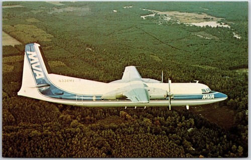 Airplane Mississippi Valley Airlines Inc. Fokker F-27 Friendship Postcard - 第 1/2 張圖片