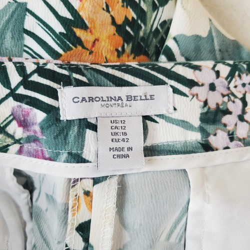 Carolina Belle Shorts Größe 12 Blumenmuster tropisch plissiert seitlicher Reißverschluss fließend leicht - Bild 3 von 13