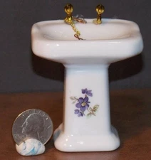 Dollhouse Miniature Ceramic Bathroom Sink 1:12 inch scale C195 Dollys Gallery