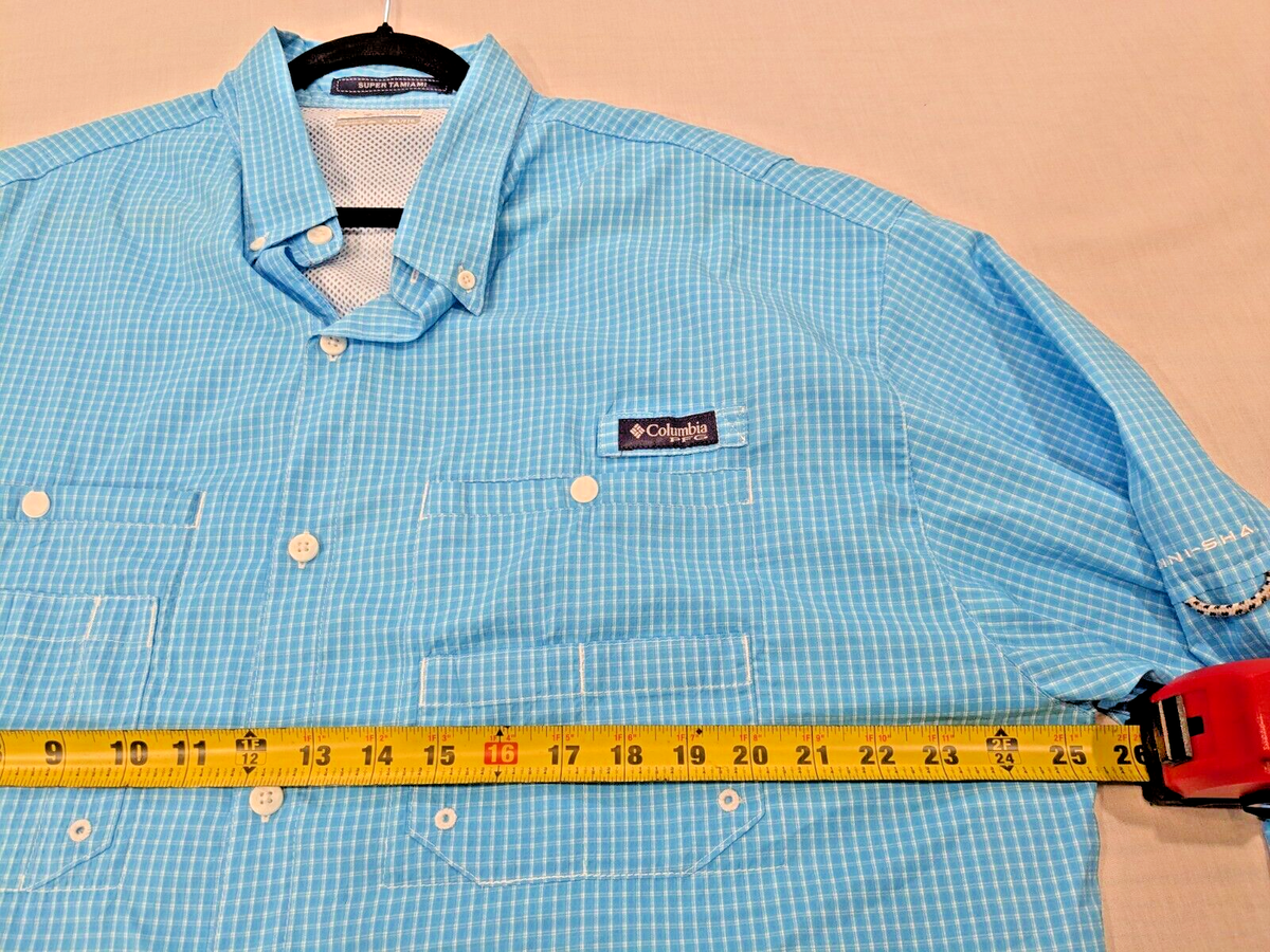 Chemise Columbia Super Tamiami Homme Taille L - Vert Et Bleu Plaid - Omni-Shade UPF