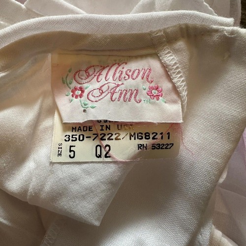 Vintage 1990s Allison Ann Little Girls Lilac & White Short Sleeve Dress Sz 5/5T - Picture 6 of 7