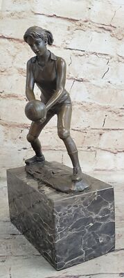 Bronze Cup - Female Volleyball Player - signed Milo Hand Made Sculpture Figure