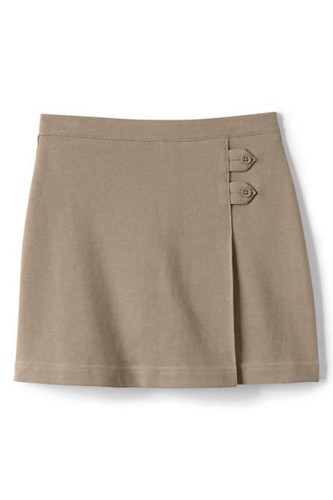 LANDS END Khaki School Uniform Cotton Knit Skort Girls 14 *NEW* - Picture 3 of 5