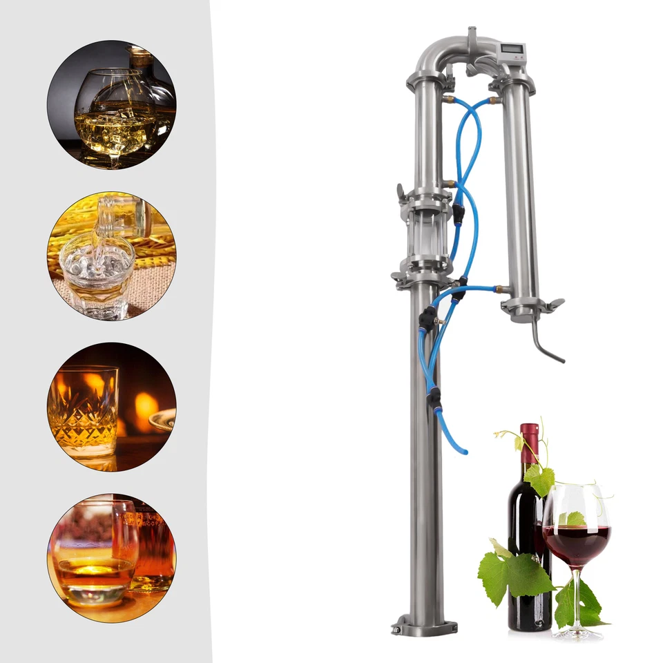 Columna de destilación de reflujo Still Moonshine de acero inoxidable de 2 pulgadas herramienta para hacer vino Foto 3 de 4
