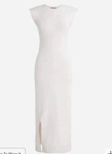 J.Crew Sleeveless sweater-Midi-dress in stretch viscose blend Women Large White