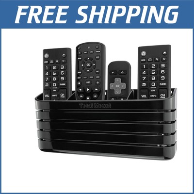 Total Mount Premium Black Remote Holder   Holds 3/4 Remotes, Tool-Free Install