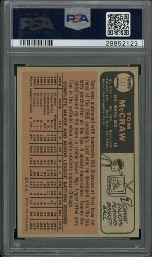 1966 OPC O-Pee-Chee #141 Tom McCraw PSA 9 - Foto 2 di 2