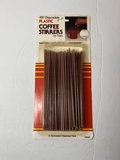 Vintage 1985 Tops Disposable Plastic Coffee Stirrers 100 Count NOS # 2537