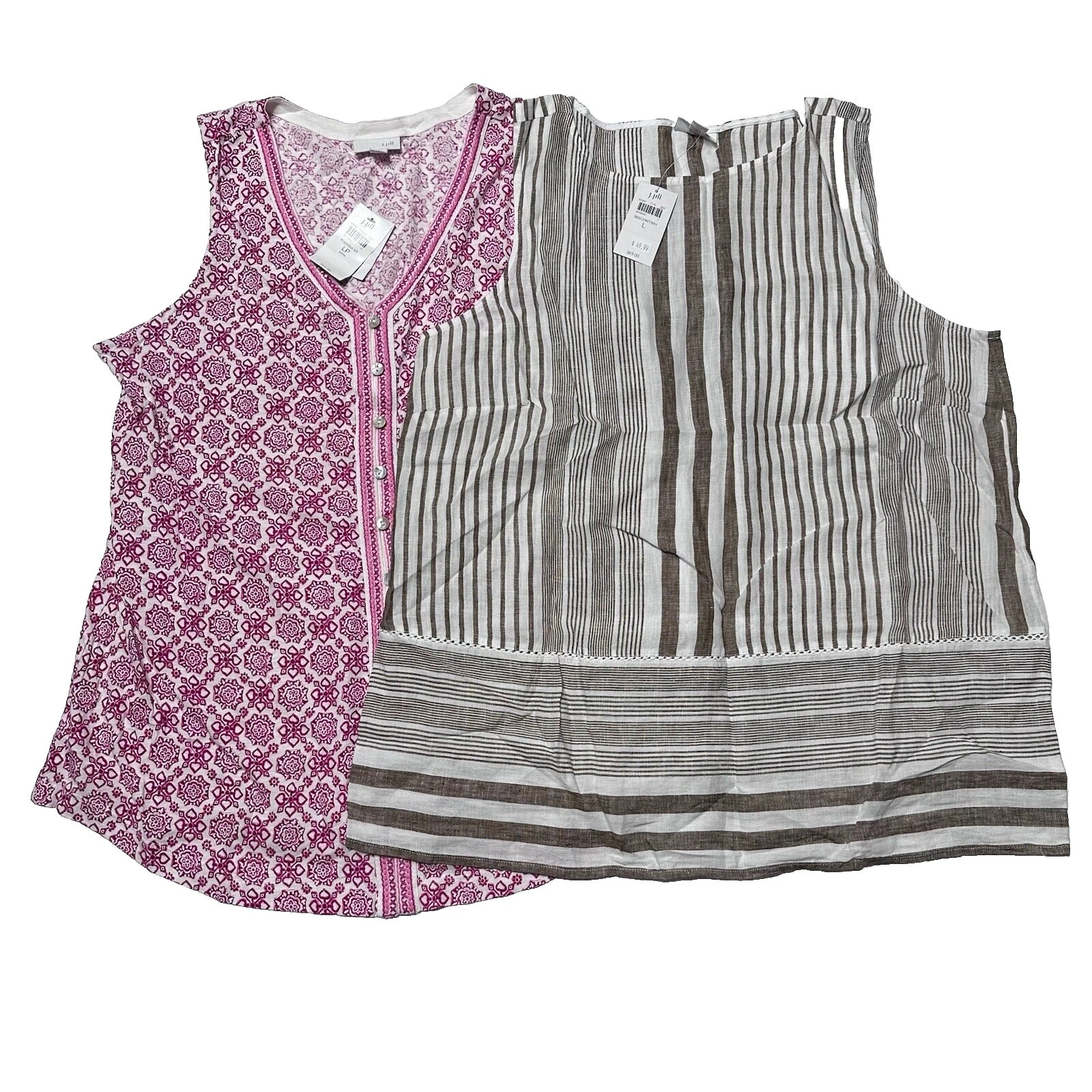 Camisetas sin Mangas Lino J. Jill para Mujeres