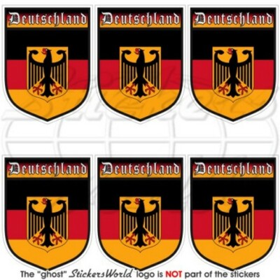 GERMANY German Sign 40mm Vinyl Stickers x6