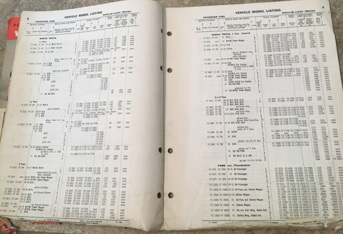 Vintage 1957 Wagner Lockheed Brake Parts Catalog AU1 eBay