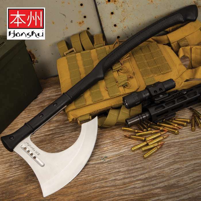 27" HONSHU KARITO BATTLE AXE Viking Tactical Medieval Survival Knife Blade New
