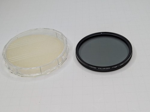77mm Vintage Tiffen Polarizer PL Filter Made in Japan With Case