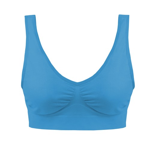 Womens Seamless Comfort Non-Wired Unpadded Bra Stretch Crop Top - Picture 9 of 38