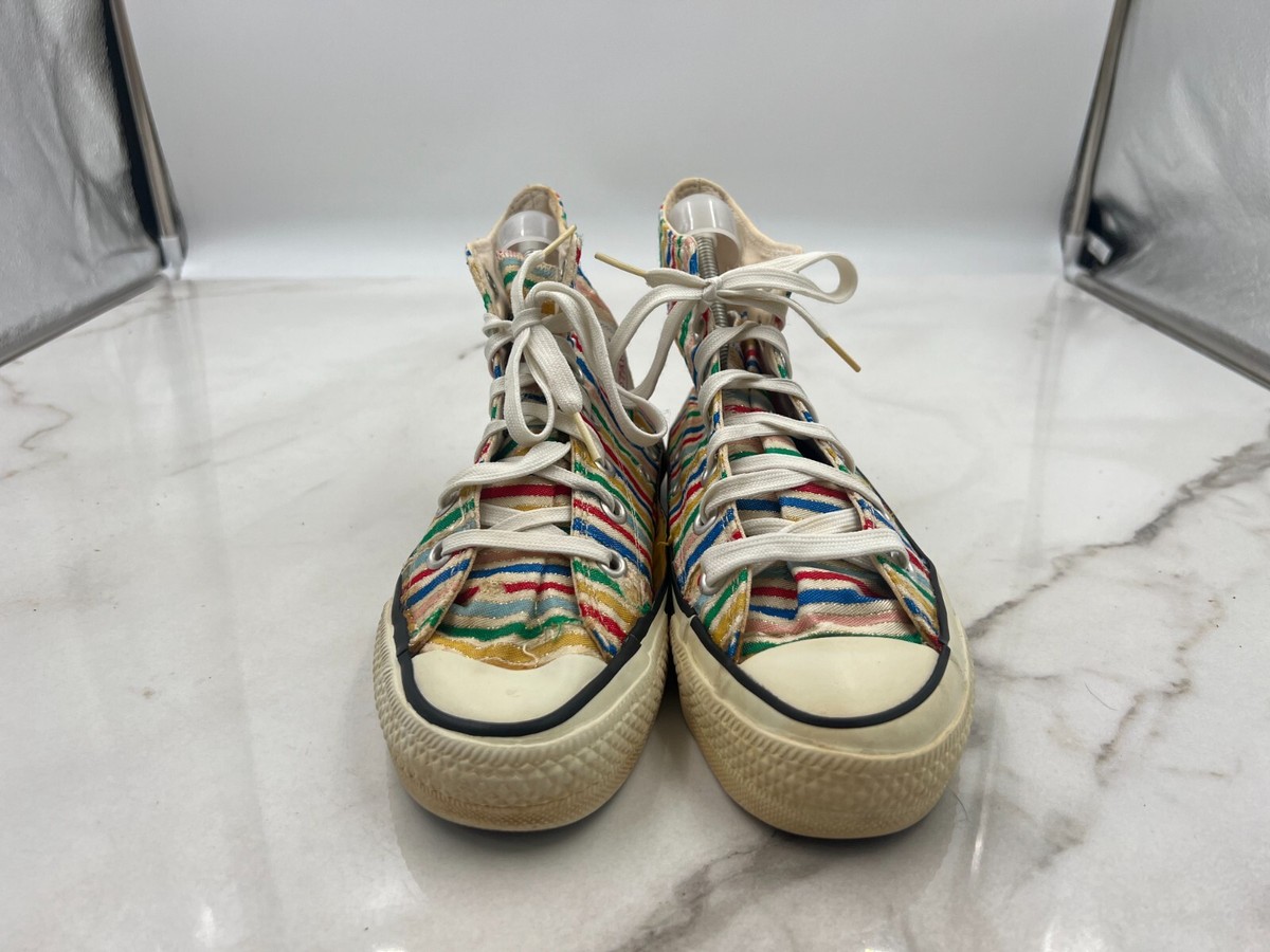 Converse Chuck Taylor Sneakers 1980's Rainbow Stripe/Gold Converse Chuck Taylor Sneakers 1980's Rainbow Stripe/Gold