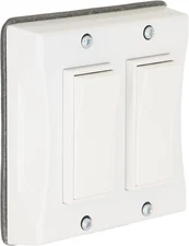 Taymac 5127-1 2-Gang Weatherproof Decorator Switch Cover, Vertical, White