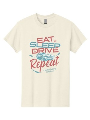 Eat-Sleep-Drive-Repeat Mens Graphic Tee,100% Cotton,Casual Summer Wear