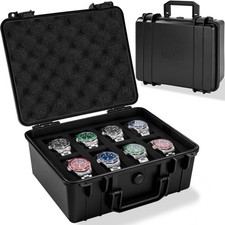 8 Slots Watch Travel Case for Men Hard Shell Storage Box Water Resistant Impact