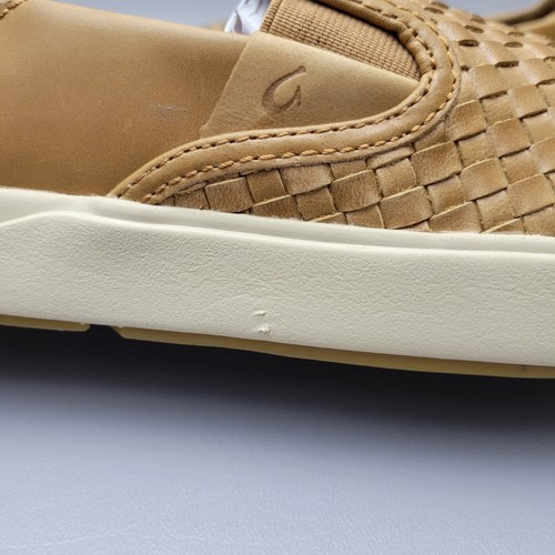 Zapatos Mocasines OluKai Lae'Ahi Lauhala Cuero Tejido Sin Cordones Para Hombres Talla 8 Marrón Zorro - Imagen 12 de 12
