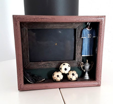 Fußball Bilderrahmen hellblaues Trikot Nr. 10 Diorama rar