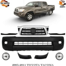 Front Bumper Cover Primed Plastic Fog Lights Kit For 2005-2011 Toyota Tacoma