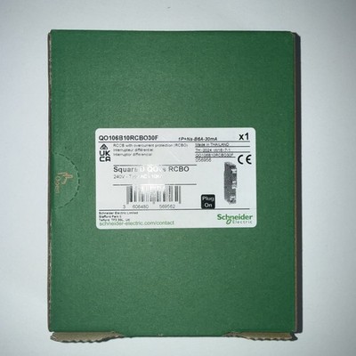Schneider QOVs QOE 6A 6 Amp RCBO B6 QO106B10RCBO30F Square D 30mA MwSt inkl