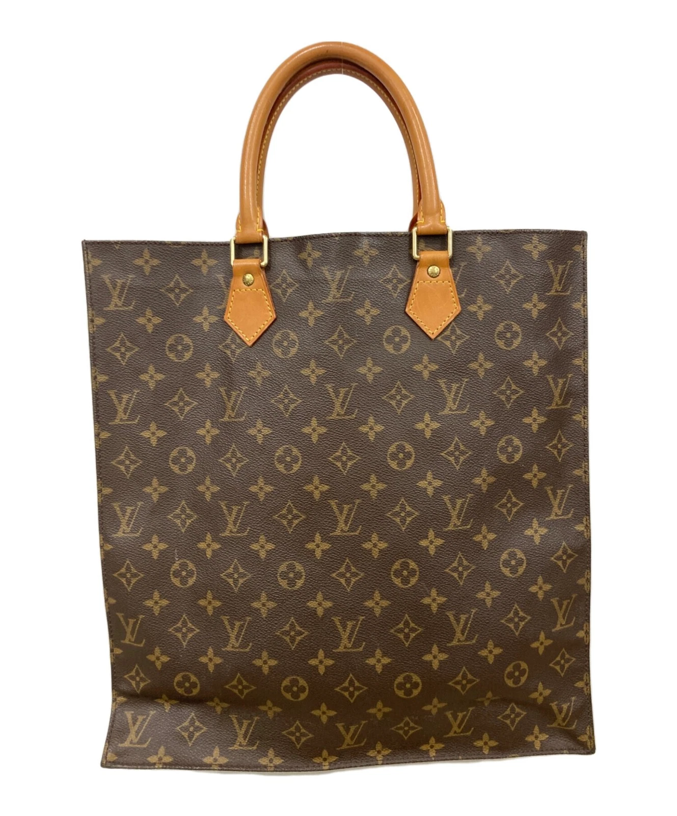 Vuitton — Louis Vuitton Sac Plat M51140 Coated Canvas Brown Bag #TFB5324