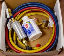 Robinair  60" Charging Hose Set Refrigeration Flow Valve, Quick Couplers PAG 46