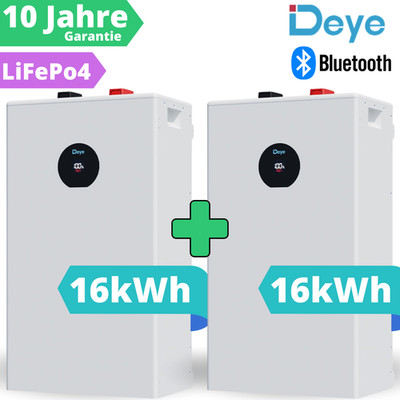 2x Deye SE-F16 Batteriespeicher 16kWh LV Stromspeicher PV Solar Speicher 314Ah