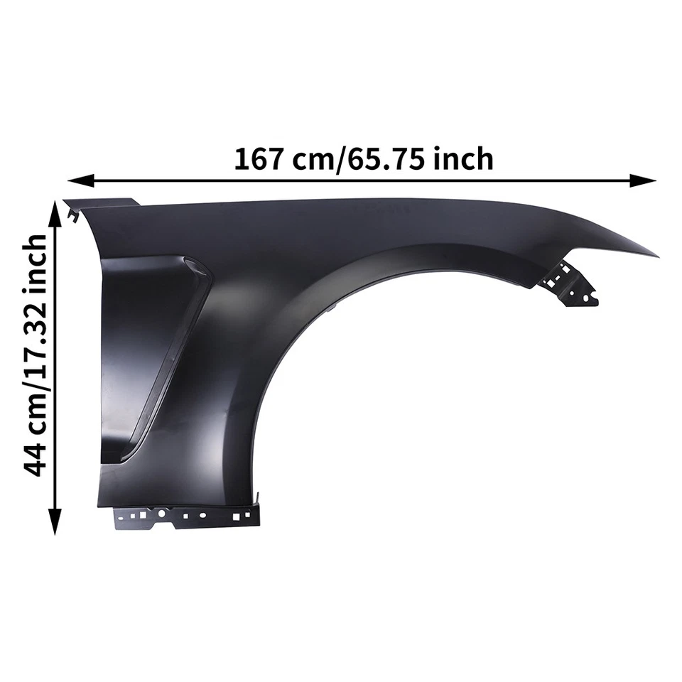 Right Fender For 2015-2017 Ford Mustang Ecoboost V6 GT GT350 Style Primed Steel - Imagem 2 de 4