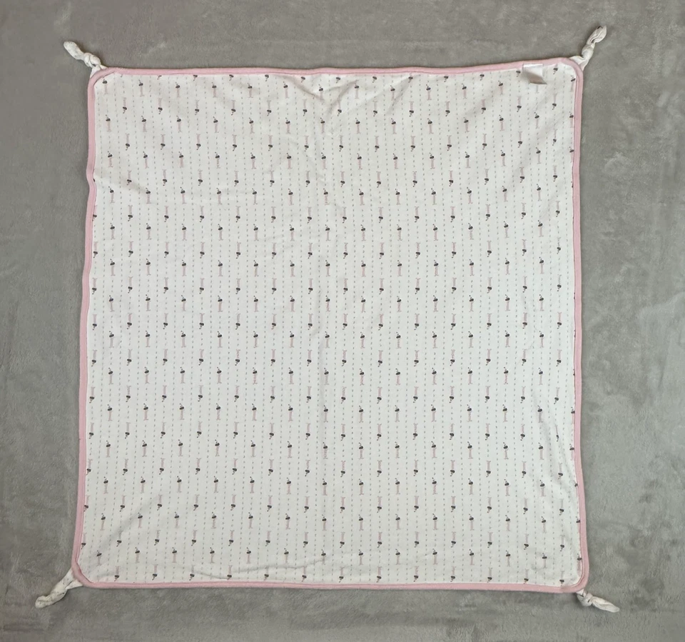 De Colección Gymboree Manta Bebé Rosa Dachshund Perro Reversible Algodón Seguridad Lovey Foto 3 de 4