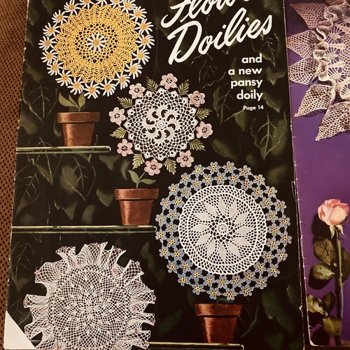 Folleto con patrón de tapetes de flores libro estrella 64 años 40 vintage - Imagen 4 de 4