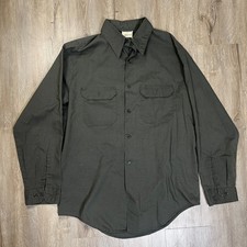 VTG JC Penny Big Mac Permanent Press Shirt Button Up Gray Work Vintage Large