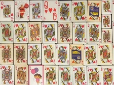 Lot of 100 QUEEN OF HEARTS Single Playing Cards, vintage to modern variety craft