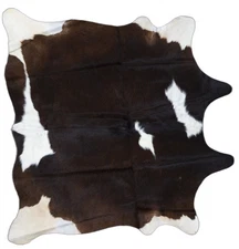 Genuine Cowhide Rug Timber Trail Dark Brown & White Cowhide Rug 4'-0" x 3'-7"