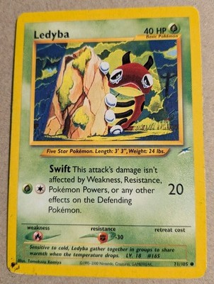 Pokemon TCG Ledyba 71/105 Neo Destiny Regular, Moderately Played Condition 