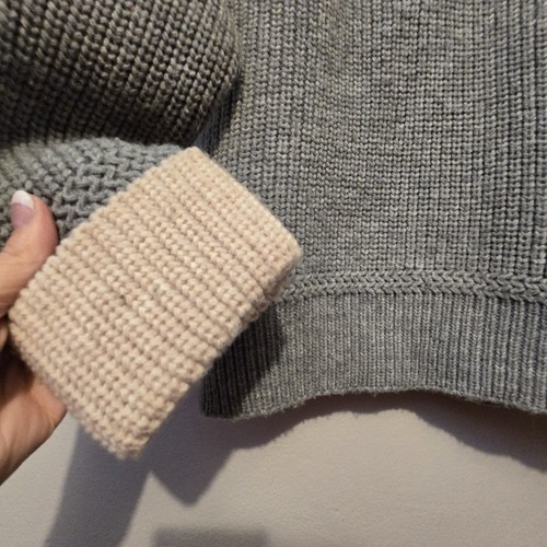 Vtg Collageman 60s 70s Shawl Collar Thick Knit Sweater LG Gray Fisherman Preppy - Picture 2 of 11
