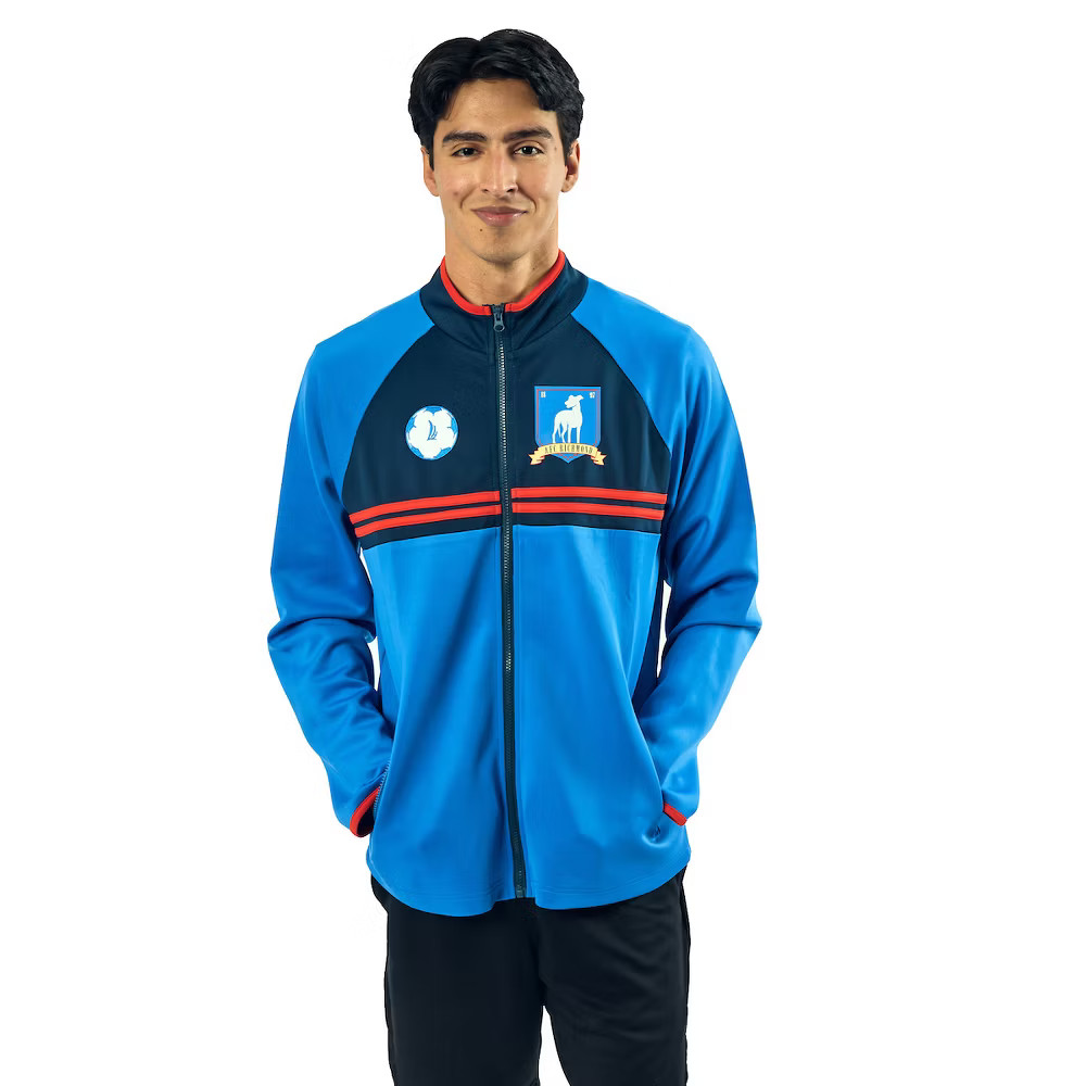 Ted Lasso AFC Richmond Logo Long Sleeve Men's Blue Zip-Up Cosplay Soccer