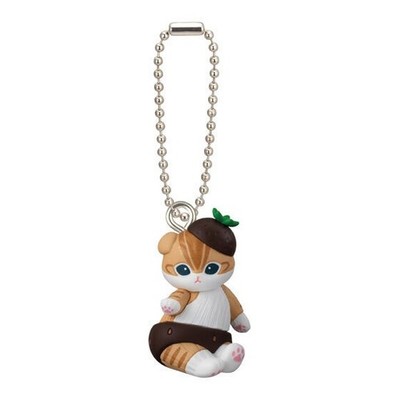 AUTHENTIC BANDAI GASHAPON MOFUSAND STRAWBERRY CHOCOLATE CAT MASCOT