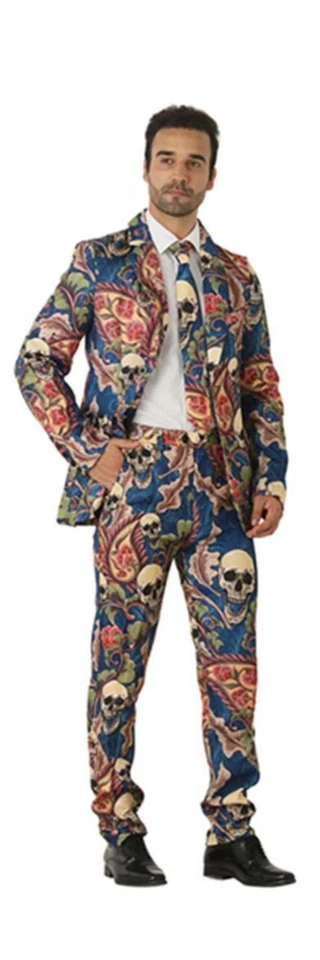 Adulto Esqueleto Calavera Halloween Traje Huesos Día de Muertos Disfraz Foto 3 de 3