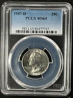 1947-D  25C Washington Quarter Dollar PCGS MS65   80477767