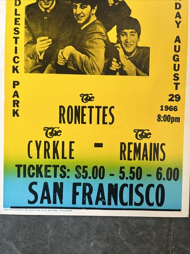 The Beatles Tour Poster 60’s San Francisco Retro Card Poster - Picture 4 of 5